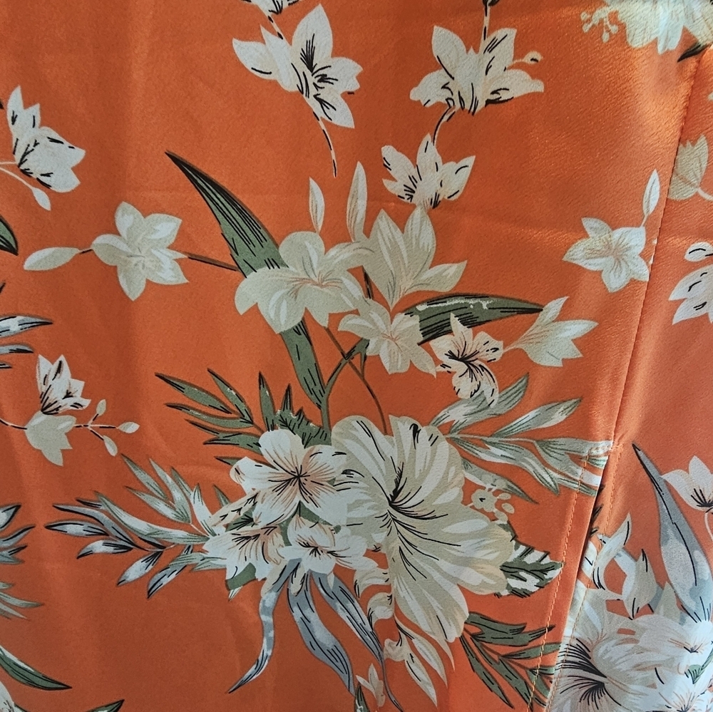 Floral Orange Sunmer Dress Size M - Picture 10 of 10